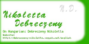 nikoletta debreczeny business card